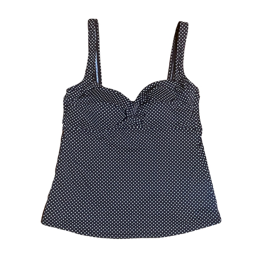 Beach House brown and white polka dot tankini top size 12